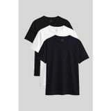 Standart Fit Basic O Yaka 3lü Paket Siyah-Beyaz-Lacivert Kadın T-Shirt - 97311