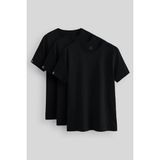 Standart Fit Basic O Yaka 3'lü Paket Siyah Erkek T-Shirt 87911