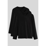 Standart Fit Basic O Yaka 3lü Paket Siyah Erkek T-Shirt 87997