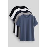 Standart Fit Basic O Yaka 5li Paket Erkek T-Shirt - 87911