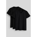 Standart Fit Basic V Yaka 3lü Paket Siyah Erkek T-Shirt 87912 - XL