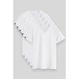Standart Fit Basic V Yaka 5li Paket Beyaz Erkek T-Shirt 87912