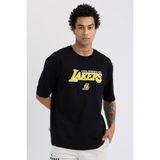STANDART Fit Nba Los Angeles Lakers Boxy Fit Bisiklet Yaka Kısa Kollu Tişört T7062AZ24SM - Göründüğü Gibi