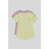 Standart Kalıp O Yaka 2li Paket Gül Kurusu-Limon Kadın T-Shirt - 97144