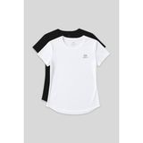 Standart Kalıp O Yaka 2li Paket Siyah-Beyaz Kadın T-Shirt - 97144 - Siyah - Beyaz - XL