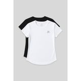 Standart Kalıp O Yaka 2li Paket Siyah-Beyaz Kadın T-Shirt - 97144