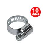 Standart Kelepçe 13mm-19mm Arası Ayarlanabilir Bahçe Hortum Kelepçesi -10 Adet 13 19