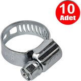 Standart Kelepçe 13Mm-19Mm Arası Ayarlanabilir Bahçe Hortum Kelepçesi -10 Adet