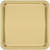 Standart Wood 57855210131598280184975 Paslanmaz Çelik Sunum Tepsisi, Altın Renk, 21X21 Cm, Çay Kahve Pasta Tatlı Servis, 1 Adet 15Cm