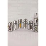 Standlı 6'lı Metal Baharatlık Seti – Cam-435