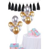 Standlı Gold Gümüş Krom Balon Seti 2 Li