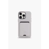 STANDLI IPHONE 15 PLUS KREM DERİ TELEFON KILIFI (gri)
