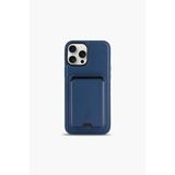 STANDLI IPHONE 15 PRO MAX LACİVERT DERİ TELEFON KILIFI