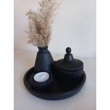 Standlı Mumluk Set Siyah