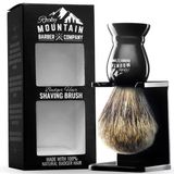 Standlı Tıraş Fırçası - Rocky Mountain Barber Pure %100 En İyi Porsuk Saç Berber Sınıfı, Siyah Ağır Hizmet Tamamen Reçine Saplı Ve Daha İyi Tıraş Kremi Köpüğü İçin Büyük Boy Geri Çekilmiş Başlık