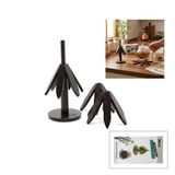 Standlı=ağaç Model 2pcs Ahşap Bambu Katlanır Nihale Yapraklı Çiçek Modeli= Çap: 20CM (50001)