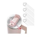 Stanley 1,18 L Quencher Uyumlu Kalp Tasarımlı 4 lü Pipet Pipetli Termos İçin Mug Suluk Yedek Pipet Kesilebilir