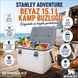Stanley 36 Saate Kadar Soğuk Tutan Çift Duvarlı Köpük Izolasyondan Oluşan Adventure Beyaz 15.1 Lt Kamp Buzluğu - 15,1 lt