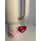 Stanley Barbie Kalp Quencher Termos Bardak Aksesuarı Zincirli Dekoratif Süs - Kırmızı - 1,18 lt