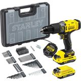 Stanley Fatmax® SCD718D2A-TR V20 18V 2.0AH Çift Akülü Darbeli Matkap Darbeye Dayanıklı 86 Parça Set ile