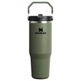 Stanley IceFlow Flip Straw Tumbler Pipetli Termos Bardak, Haki (Dried Pine), 0.89 Litre