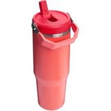 Stanley Iceflow Flip Straw Tumbler Pipetli Termos Bardak, Mercan (Hot Coral), 0.89 Litre (Çok Renkli)