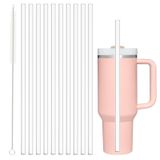 Stanley için 10 Paket Yedek Pipet 40 oz 30 oz 20 oz 14 oz Macera Söndürücü Seyahat Bardağı, Alwenid Yeniden Kullanılabilir Şeffaf Pipetler Temizleme Fırçalı, Stanley Cup Kupa Aksesuarları ile Uyumlu