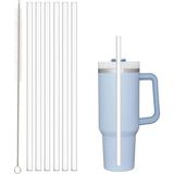 Stanley ile Uyumlu Yedek Pipet 40OZ 30OZ Bardak Bardak, 6'li Paket Temizleme Fırçalı Yeniden Kull - Çok Renkli