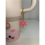 Stanley Kar Tanesi Model Quencher Termos Bardak Aksesuarı Zincirli Dekoratif Süs - Pembe - 1,18 lt