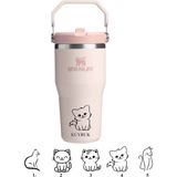 Stanley Kişiselleştirilmiş The Iceflow Flip Straw 2.0 Tumbler 060 L 30OZ Termos Özel Isimli - Toz Pembe