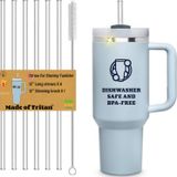 Stanley Kupası 40 oz için Pipetler, Stanley 40 oz Bardak için Yedek Pipet, Yeniden Kullanılabilir Pipet Aksesuarları, Bulaşık Makinesinde Yıkanabilir, Temizleme Fırçasıyla Temizle ve BPA İçermez, 6'lı