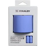 Stanley Quencher 1,18 Litre (40 Oz) Termos ile Uyumlu Koruma Seti (Taban Kılıfı + Pipet Kapağı) - Açık Mavi - Mor - 1,18 lt