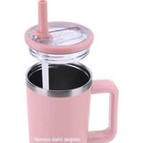 Stanley Quencher 40 Oz Pipetli Termos Sızdırmaz Kapak Sızdımaz Seti - Pembe