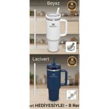 Stanley Quencher 40 Oz Uyumlu Sızdırmaz Yedek Kapak – Flip Katlanabilir Pipetli Termos Kapağı - Lacivert