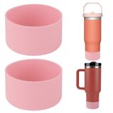 Stanley Quencher H2.0 için 2 Adet Silikon Tampon Botu 40 oz 30 oz Saplı Bardak ve Stanley IceFlow 20 oz 30 oz, Koruyucu Su Şişesi Alt Kol Kapağı, Stanley Bardak Aksesuarları, Pembe