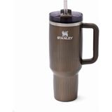 Stanley Quencher .o Fluted Pipetli Termos 1,18 L Koyu Kahve, Uzun Süre Sıcak/soğuk Tutar, Dayanıklı - Siyah