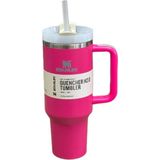 Stanley Quencher Pipetli Termos Bardak 1.18 Lt Şekerpembe - Şeker Pembesi - 1,18 lt