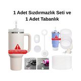 Stanley Quencher Termos Sızdırmaz Set ve Koruyucu Silikon Tabanlık - Beyaz