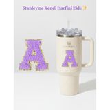 Stanley Quencher Uyumlu Premium Harf Sticker Tekstil Kaplama Kişiselleştirilmiş Tasarım A