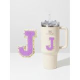 Stanley Quencher Uyumlu Premium Harf Sticker/Aksesuar – Tekstil Kaplama Kişiselleştirilmiş Tasarım (J)