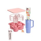 Stanley Quencher ve İceflow Uyumlu 20-30-40 Oz Aksesuar 4 Bölmeli Kapaklı Silikon Buz Kalıbı