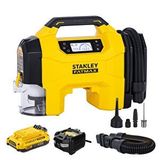 Stanley Sxvi02001a 12volt/18volt 2ah Li-ion Şarjlı 160 Psi Dijital Basınç Göstergeli Lastik ve Yatak Şişirme Pompası + Araç Süpürge