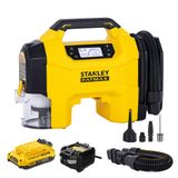 Stanley Sxvı02001a 12Volt/18Volt 2Ah Li-İon Şarjlı 160 Psı Dijital Basınç Göstergeli Lastik & Yatak Şişirme Pompası + Araç Süpürgesi + Led Lamba