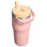 Stanley The IceFlow™ Flip Straw 2.0 Tumbler 0.6L Peach Rose Paslanmaz Çelik Pipetli Termos