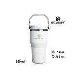 Stanley The IceFlow Flip Straw Pipetli Termos Bardak 0.59 LT Matara BEYAZ