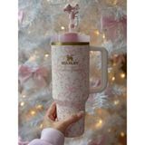 Stanley x Loveshackfancy Rosa Beaux Pink Quencher H2.0 Flowstate™ Termos Bardak 1.18 L (40 Oz) - Pembe