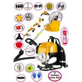 stanrayf Alman 20 HP 17 Parça Benzinli Sırt Tipi Tırpan Ot Çalı Çim Biçme Akrobat Çapalama Toprak Eşeleme Makinası