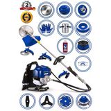 Stanrayf Alman 20 Hp V-Tech 14 Parça Benzinli Motorlu Sırt Tipi Tırpan Çim Biçme Makinası Ot Çalı Biçme Tırpan Makinası