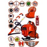 stanrayf Alman 20hp 17 Parça Çelik Piston Benzinli Sırt Tipi Tırpan Toprak Eşeleme Akrobat Çapalama + Ot Çalı Çim Biçme Makinesi