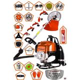 stanrayf Alman 20Hp 17 Parça Ful Set Arazi Tipi Sırt Tırpan Ot Çalı Çim Biçme + Toprak Çapalama Toprak Eşeleme Makinesi